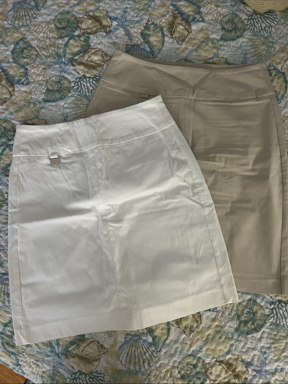 Classic Cotton Blend Skirt - White and Tan 2 skirts!!